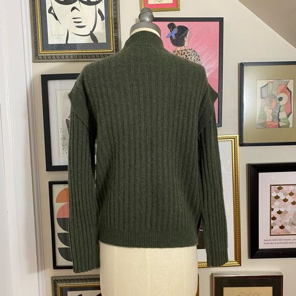 The Cashmere Project Women’s Size Small Mock Neck Sweater Deep Green Long Sleeve - Picture 4 of 10